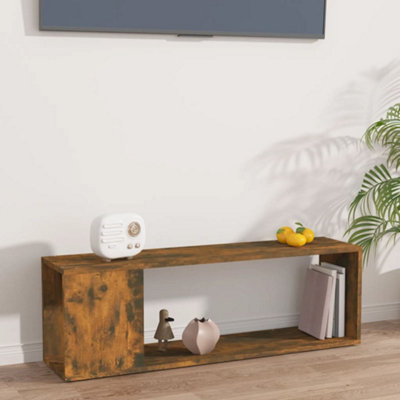 Berkfield TV Cabinet Smoked Oak 100x24x32 cm Engineered Wood