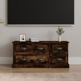 Berkfield TV Cabinet Smoked Oak 100x35.5x45 cm Engineered Wood