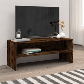 Berkfield TV Cabinet Smoked Oak 100x40x40 cm Engineered Wood