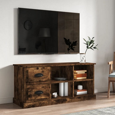 Berkfield TV Cabinet Smoked Oak 102x35.5x47.5 cm Engineered Wood