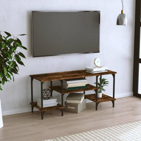 Berkfield TV Cabinet Smoked Oak 102x35x45.5 cm Engineered Wood