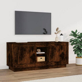 Berkfield TV Cabinet Smoked Oak 102x35x45 cm Engineered Wood