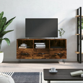 Berkfield TV Cabinet Smoked Oak 102x36x50 cm Engineered Wood