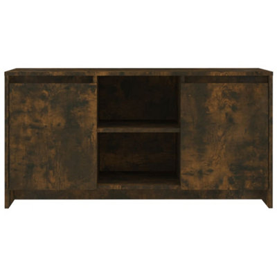 Berkfield TV Cabinet Smoked Oak 102x37.5x52.5 cm Engineered Wood