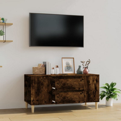 Berkfield TV Cabinet Smoked Oak 102x44.5x50 cm Engineered Wood