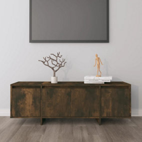 Berkfield TV Cabinet Smoked Oak 120x30x40.5 cm Engineered Wood