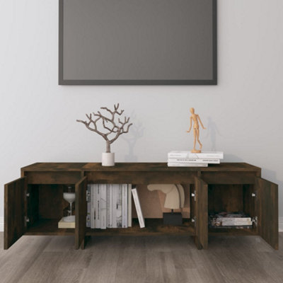 Berkfield TV Cabinet Smoked Oak 120x30x40.5 cm Engineered Wood