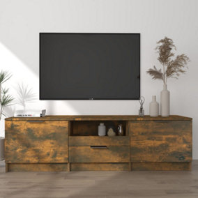 Berkfield TV Cabinet Smoked Oak 140x35x40 cm Engineered Wood