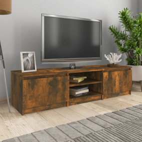 Berkfield TV Cabinet Smoked Oak 140x40x35.5 cm Engineered Wood