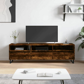 Berkfield TV Cabinet Smoked Oak 150x30x44.5 cm Engineered Wood