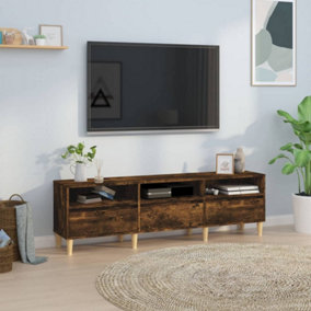 Berkfield TV Cabinet Smoked Oak 150x30x44.5 cm Engineered Wood