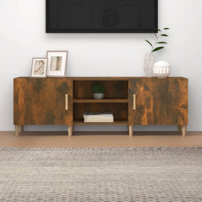 Berkfield TV Cabinet Smoked Oak 150x30x50 cm Engineered Wood
