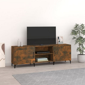 Berkfield TV Cabinet Smoked Oak 150x30x50 cm Engineered Wood