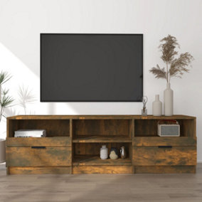 Berkfield TV Cabinet Smoked Oak 150x33.5x45 cm Engineered Wood