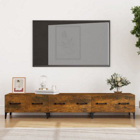 Berkfield TV Cabinet Smoked Oak 150x34,5x30 cm Engineered Wood