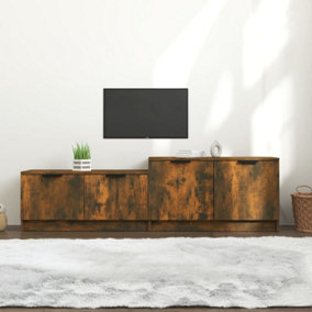 Berkfield TV Cabinet Smoked Oak 158.5x36x45 cm Engineered Wood