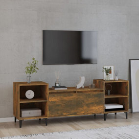 Berkfield TV Cabinet Smoked Oak 160x35x55 cm Engineered Wood