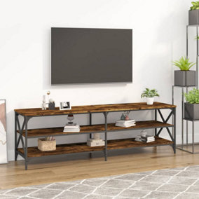 Berkfield TV Cabinet Smoked Oak 160x40x50 cm Engineered Wood
