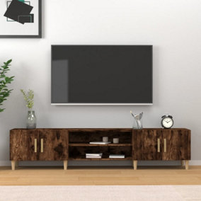 Berkfield TV Cabinet Smoked Oak 180x31.5x40 cm Engineered Wood