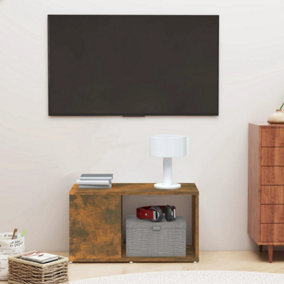 Berkfield TV Cabinet Smoked Oak 60x24x32cm Engineered Wood