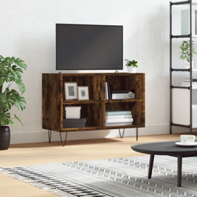 Berkfield TV Cabinet Smoked Oak 69.5x30x50 cm Engineered Wood