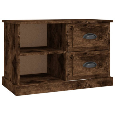 Berkfield TV Cabinet Smoked Oak 73x35.5x47.5 cm Engineered Wood