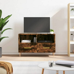 Berkfield TV Cabinet Smoked Oak 80x36x50 cm Engineered Wood