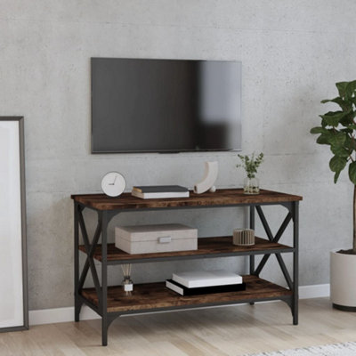 Berkfield TV Cabinet Smoked Oak 80x40x50 cm Engineered Wood