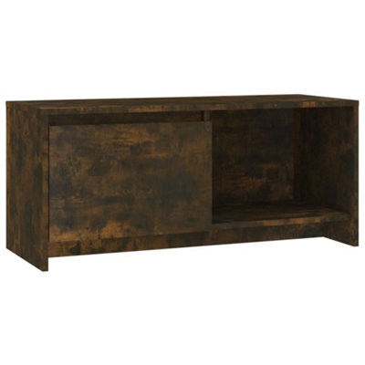 Berkfield TV Cabinet Smoked Oak 90x35x40 cm Engineered Wood