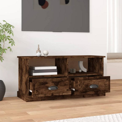 Berkfield TV Cabinet Smoked Oak 93x35.5x45 cm Engineered Wood