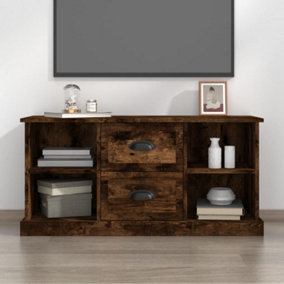 Berkfield TV Cabinet Smoked Oak 99.5x35.5x48 cm Engineered Wood