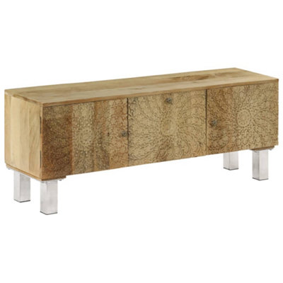 Berkfield TV Cabinet Solid Mango Wood 118x30x45 cm