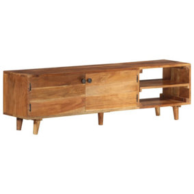 Berkfield TV Cabinet Solid Wood Acacia with Sheesham Finish 140x30x40 cm