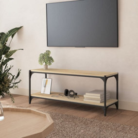 Berkfield TV Cabinet Sonoma Oak 100x33x41 cm Engineered Wood and Steel