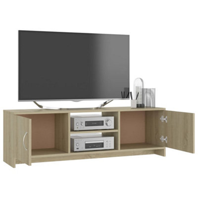 Berkfield TV Cabinet Sonoma Oak 120x30x37.5 cm Engineered Wood