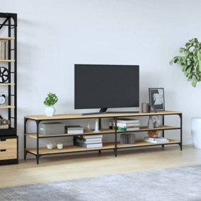 Berkfield TV Cabinet Sonoma Oak 200x30x50 cm Engineered Wood and Metal