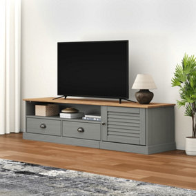 Berkfield TV Cabinet VIGO Grey 156x40x40 cm Solid Wood Pine