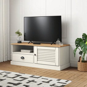 Berkfield TV Cabinet VIGO White 106x40x40 cm Solid Wood Pine