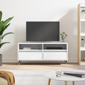 Berkfield TV Cabinet White 100x34.5x44.5 cm Engineered Wood