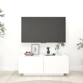 Berkfield TV Cabinet White 100x35x40 cm Engineered Wood
