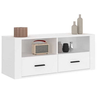 Berkfield TV Cabinet White 100x35x40 cm Engineered Wood