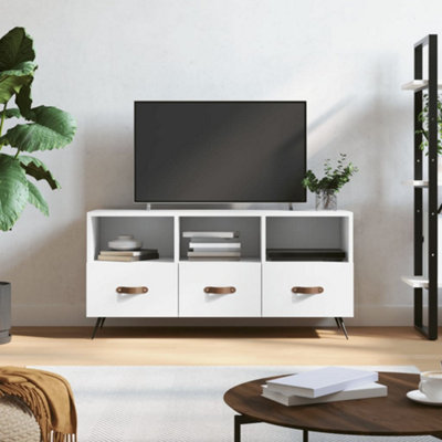 Berkfield TV Cabinet White 102x36x50 cm Engineered Wood