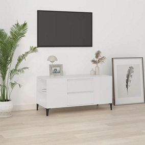 Berkfield TV Cabinet White 102x44.5x50 cm Engineered Wood