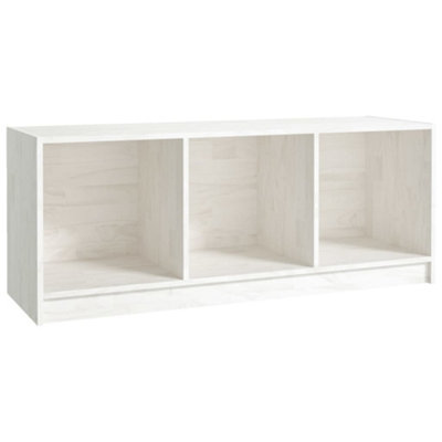 Berkfield TV Cabinet White 104x33x41 cm Solid Pinewood