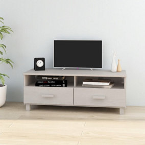 Berkfield TV Cabinet White 106x40x40 cm Solid Wood Pine