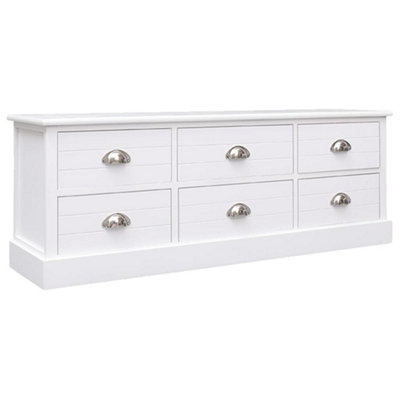 Berkfield TV Cabinet White 108x30x40 cm Solid Wood Paulownia