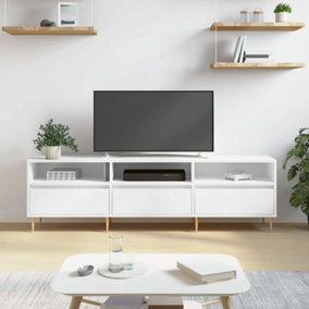 Berkfield TV Cabinet White 150x30x44.5 cm Engineered Wood