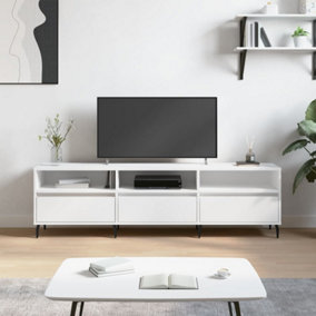 Berkfield TV Cabinet White 150x30x44.5 cm Engineered Wood