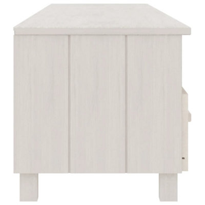 Berkfield TV Cabinet White 158x40x40 cm Solid Wood Pine