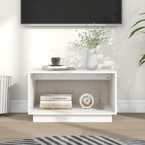 Berkfield TV Cabinet White 60x35x35 cm Solid Wood Pine